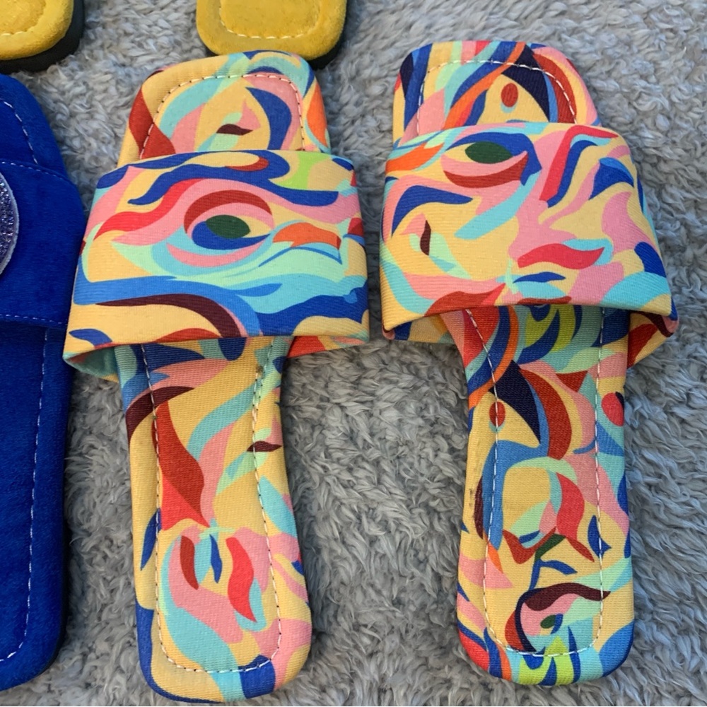 Girls Colorful Slide Sandals Set - Picture 3 of 13
